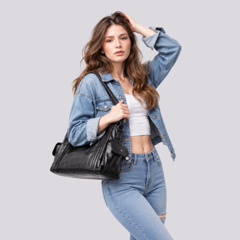 Retro Solid Color Handbag